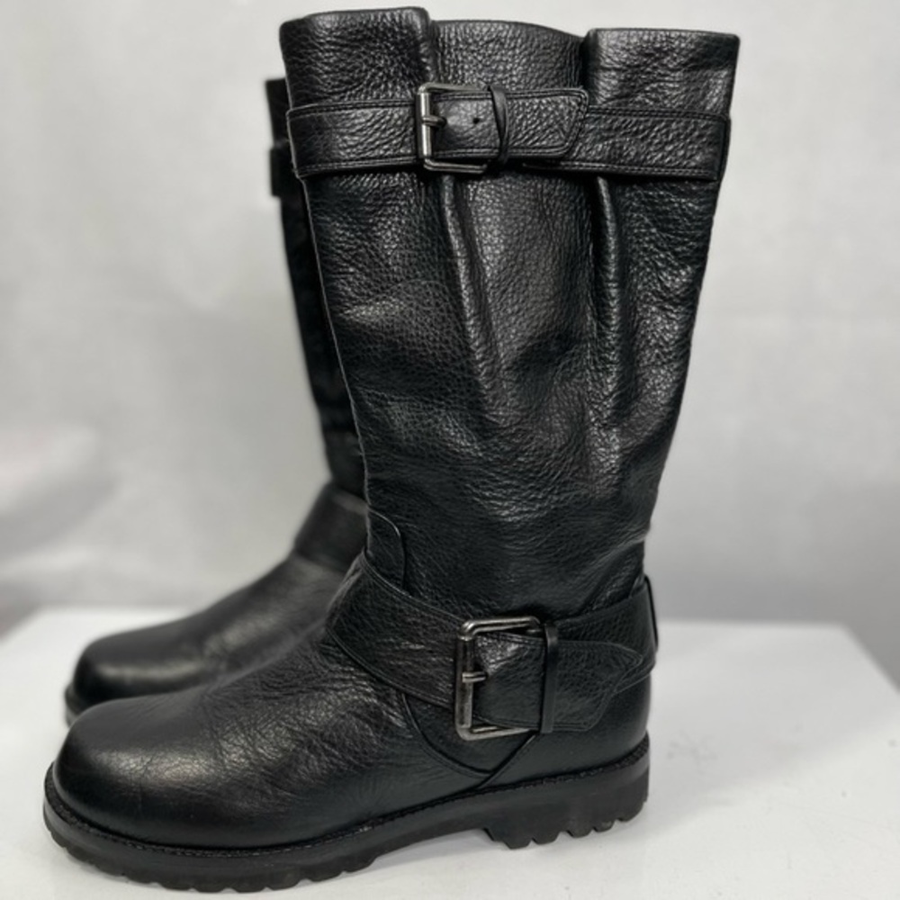 Black leather campus boots by Gentle Souls